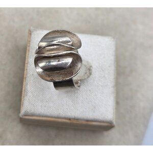 Chunky Abstract Style Size 5 Stamped 925 Sterling Ring